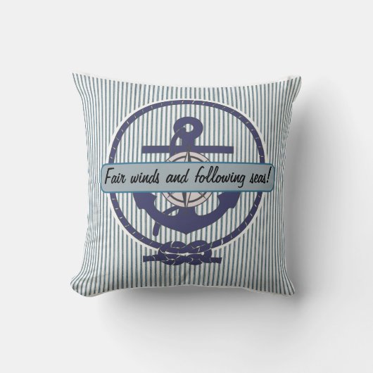 「航海の風と後を追海」 クッション (正面)