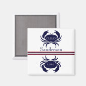 航海の食洗機クリーン赤白青カニ マグネット (正面/裏面)