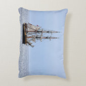 航海の魚釣りボートブルースカイズ アクセントクッション (裏面(縦))