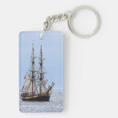 航海の魚釣りボートブルースカイズ キーホルダー (裏面)