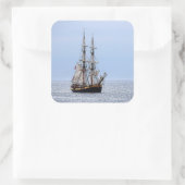 航海の魚釣りボートブルースカイズ スクエアシール (バッグ)