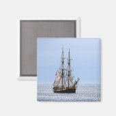 航海の魚釣りボートブルースカイズ マグネット (正面/裏面)