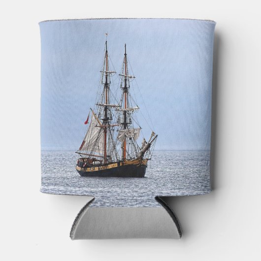 航海の魚釣りボートブルースカイズ 缶クーラー (正面)