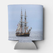 航海の魚釣りボートブルースカイズ 缶クーラー (裏面)