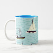 航海の魚釣り ツートーンマグカップ (左)