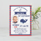 航海の鯨 1歳の誕生日パーティー招待状 招待状 (スタンド正面)