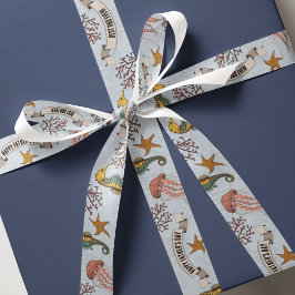 航海の1.5インチ父の日のブパーソナライズされたラ淡い色のー グログランリボン