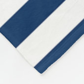 航海の,いかりの花ネイビーブルーストライプ フリースブランケット (角)