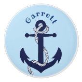 航海の、いかりロープのカスタム セラミックノブ (正面)