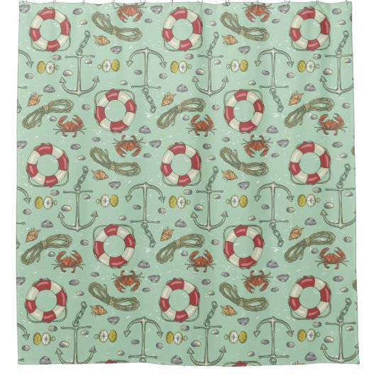 航海の シャワーカーテン (正面)