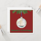 航海の&セーリングをテーマにしたクリスマスカード カード (正面/裏面インサイチュ)