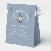 航海の – テーマのフローラいかりほこりっぽいブルーホワイト フェイバーボックス (裏面サイド)