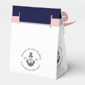 航海の – テーマのフローラいかりピンクネイビーブルー フェイバーボックス (裏面サイド)