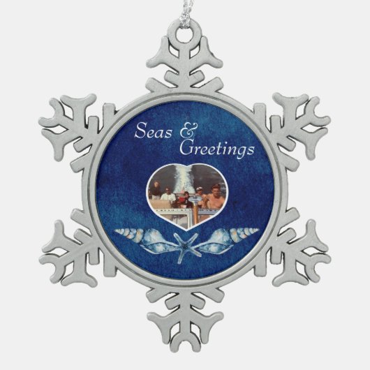 航海の-テーマシーズ&グリーティングホリデー スノーフレークピューターオーナメント (正面)