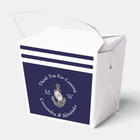 航海の – テーマフローラいかりホワイトネイビーブルーファゴ フェイバーボックス (裏面サイド)