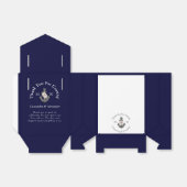 航海の – テーマフローラいかりホワイトネイビーブルー フェイバーボックス (折り畳みなし)