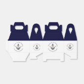 航海の – テーマフローラいかりホワイトネイビーブルー フェイバーボックス (折り畳みなし)