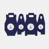 航海の – テーマフローラいかりホワイトネイビーブルー フェイバーボックス (折り畳みなし)