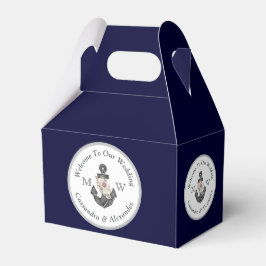 航海の – テーマフローラいかりホワイトネイビーブルー フェイバーボックス