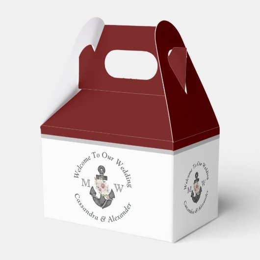 航海の – テーマフローラいかりマルーンBurgundy Red フェイバーボックス (正面サイド)