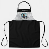 航海の-テーマブラックグレーフォトシェル水色 エプロン (正面)