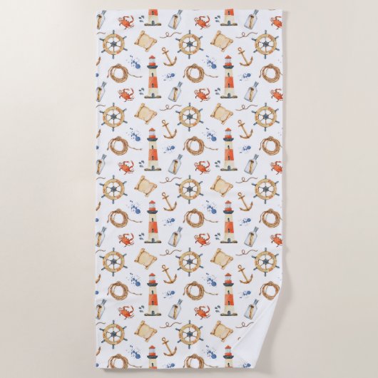 航海の ビーチタオル (正面)