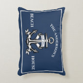 航海の ビーチハウス ファミリー名 Est 船 アンカー アクセントクッション (正面(垂直))