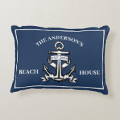 航海の ビーチハウス ファミリー ネーム Est 船 アンカー アクセントクッション (裏面)
