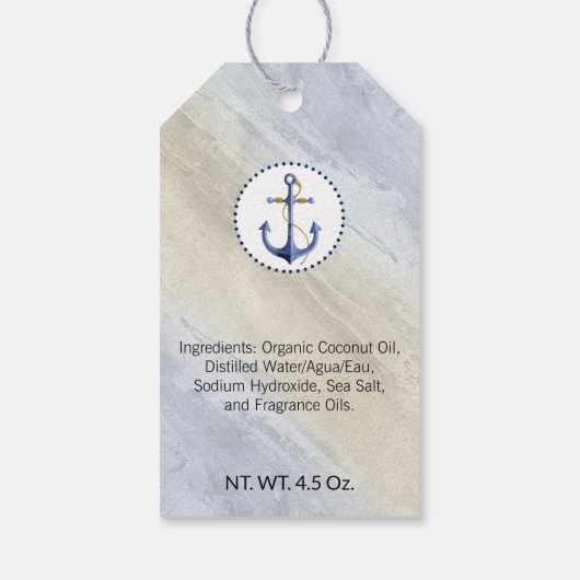 航海の/ビーチ死海の塩クレイ手作り石鹸 ギフトタグ (裏面)