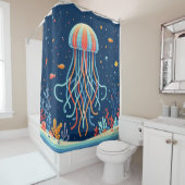 航海の/ビーチ/沿岸クラゲ シャワーカーテン (インサイチュ)
