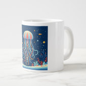 航海の/ビーチ/沿岸クラゲ ジャンボコーヒーマグカップ (正面右)