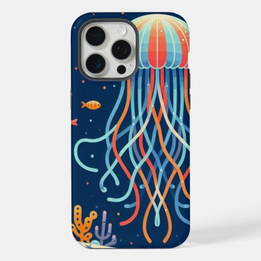 航海の/ビーチ/沿岸クラゲ iPhoneケース (裏面)