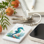 航海の/ビーチ/沿岸海馬アート キーホルダー (正面右)