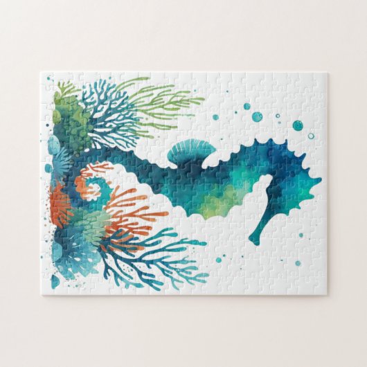 航海の/ビーチ/沿岸海馬アート ジグソーパズル (横)