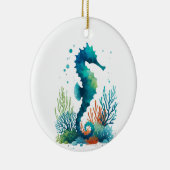 航海の/ビーチ/沿岸海馬アート セラミックオーナメント (右)