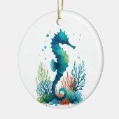 航海の/ビーチ/沿岸海馬アート セラミックオーナメント (左)