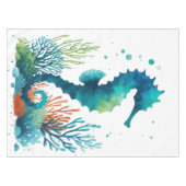 航海の/ビーチ/沿岸海馬アート テーブルクロス (正面(横))