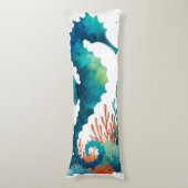 航海の/ビーチ/沿岸海馬アート ボディピロー (正面縦)
