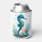 航海の/ビーチ/沿岸海馬アート 缶クーラー (缶正面)