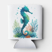 航海の/ビーチ/沿岸海馬アート 缶クーラー (裏面)