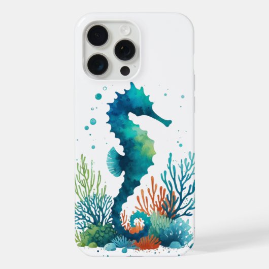 航海の/ビーチ/沿岸海馬アート iPhoneケース (裏面)