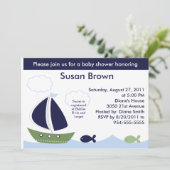 航海の/海/帆船赤ちゃんシャワー招待状 招待状 (スタンド正面)