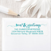 航海の |熱帯ターコイズ季節のごあいさつ ラベル (インサイチュ)