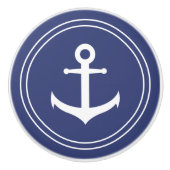 航海の|白いかり（濃い青の円） セラミックノブ (正面)