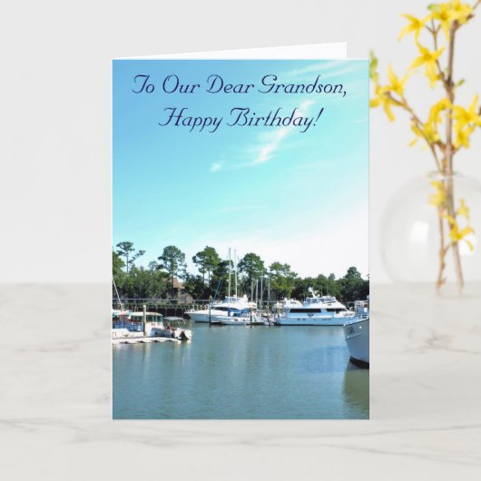 航海の&素晴らし、孫誕生日カード カード (黄色い花)