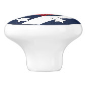 航海の |赤フェイクグリッター |白い星 セラミックノブ (側面)