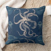 「航海の/Octopus」装飾用クッション クッション (ブランケット)