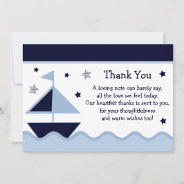 航海の/Sailboat/Navy Baby Showerサンキューカード サンキューカード