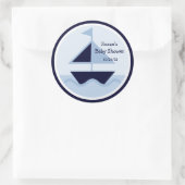 航海の/William/Sailboat/Stickers/Cupcakeトッパー ラウンドシール (バッグ)