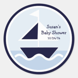 航海の/William/Sailboat/Stickers/Cupcakeトッパー ラウンドシール